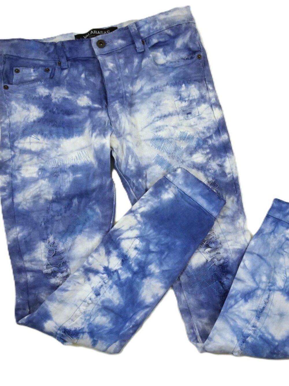 Valabasas Jeans 32 *ACTUAL MSMT 34x31* Tie Dye Button Fly Ankle Button V45 Denim